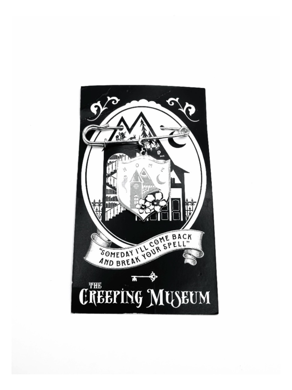 ★ “The Creeping Museum” NWT Halloween Brooche WhimsiGoth Gifts Silver/White ★
